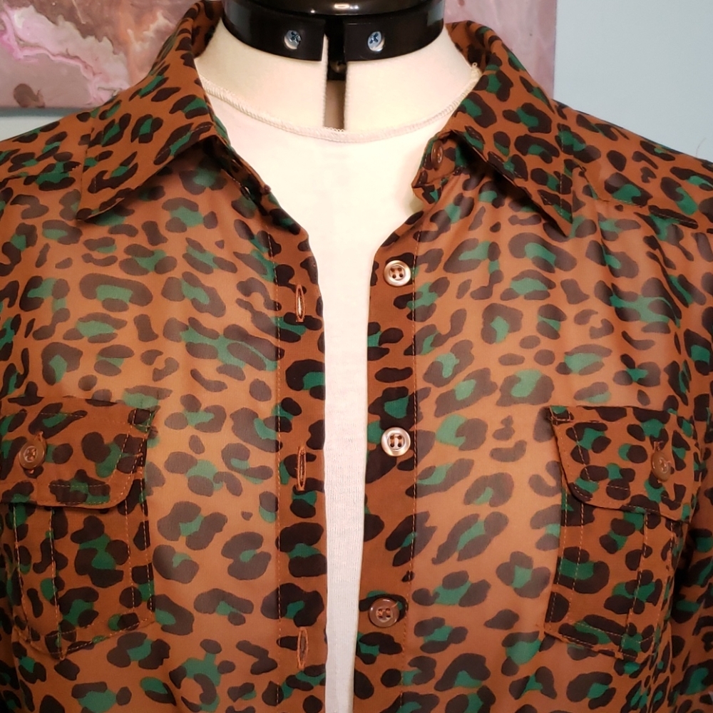 Mine...Sheer, leopard print shirt - Picture 2 of 13